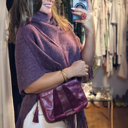 COSCI Handmade Ledertasche Bordeaux Italien Vintage