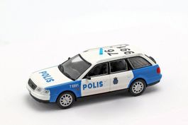 Audi A6 Avant C4 1994-1997 Polis Sweden weiss / blau    1:43