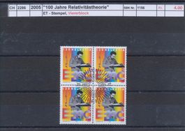 2005 "100 Jahre Relativitästheorie" - Viererbl, ET - Stempel