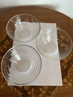3 Glasschalen gerippt transparent