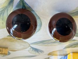 2 Glasaugen, Tieraugen, Teddybär Bären Augen mit Verschluss