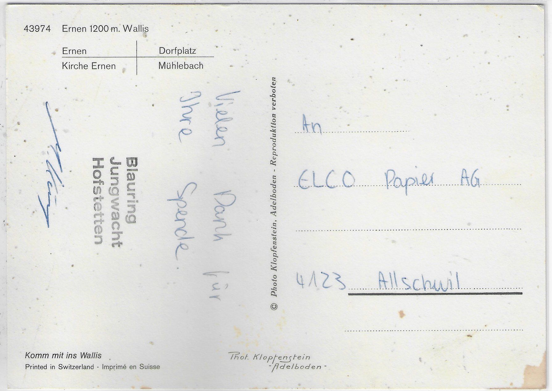 Cartoline postali: Ernen VS - Multiview – Usato da Ettingen venduto da Kartenplanet 1