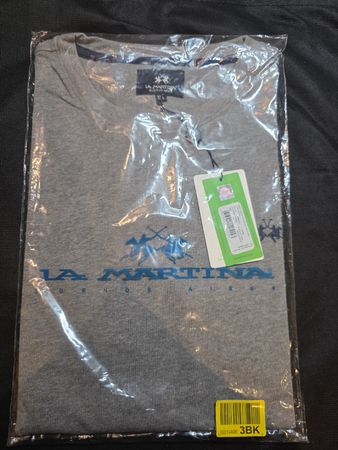 La Martina Herren Langarmshirt Grau XXL – NEU mit Etikett