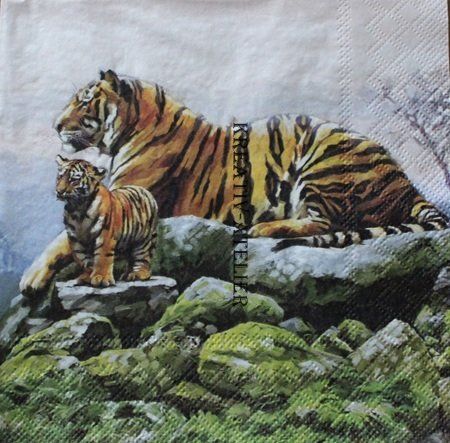 Tovaglioli: Serviette tigers (1271) 2Stk. – Nuovo (secondo la descrizione) da Schlatt TG venduto da kreativ-atelier