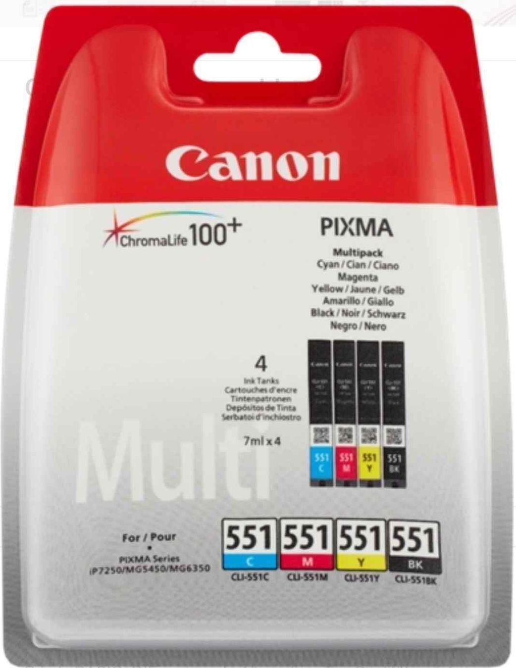 Canon Cartucce per stampanti & toner: Canon CLI-551 cmybk 4x7ml Multipack NEU – Nuovo e nell'imballaggio originale da Zürich venduto da wearehappy