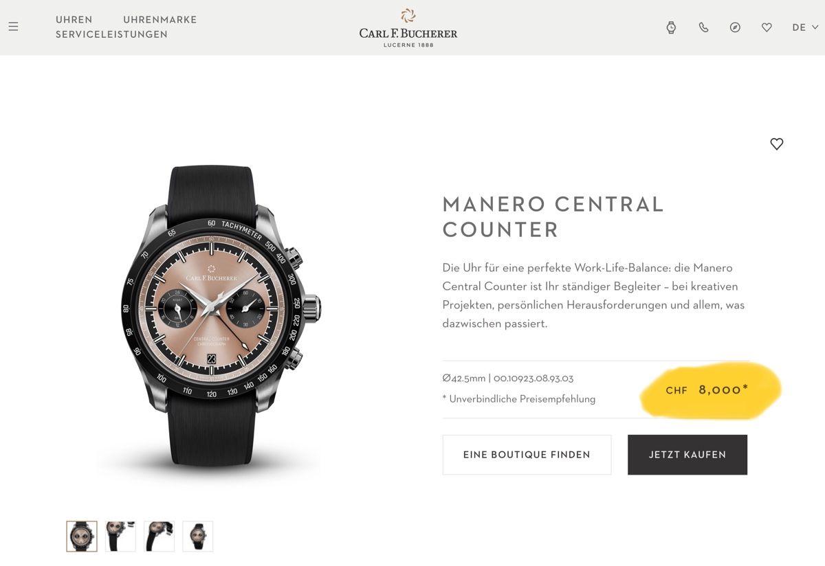 Bucherer Bracciali & Braccialetti: Carl F. Bucherer MANERO CENTRAL COUNTER – Nuovo e nell'imballaggio originale da Solothurn venduto da Tony037 5