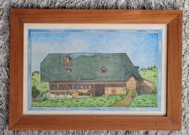 Aesch, Schönmann, Aquarell oder colorierte Litho, Bauernhaus