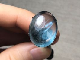 blauer Topas Cabochon natürlich, unerhitzt SEHR selten 37.7C