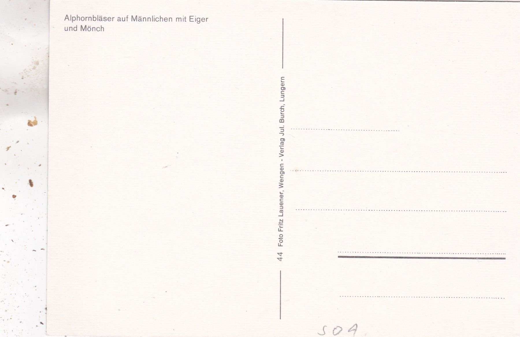 Cartoline postali: Alphornbläser auf Männlichen mit Eiger und Mönch – Usato da Herisau venduto da Lisegrat2008 1