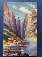 Alte Ansichtskarte Norwegischer Fjord W. Hoy- Top