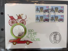 FDC 100 Jahre Automobil Bonn 16.01.1986 Erstausgabetag