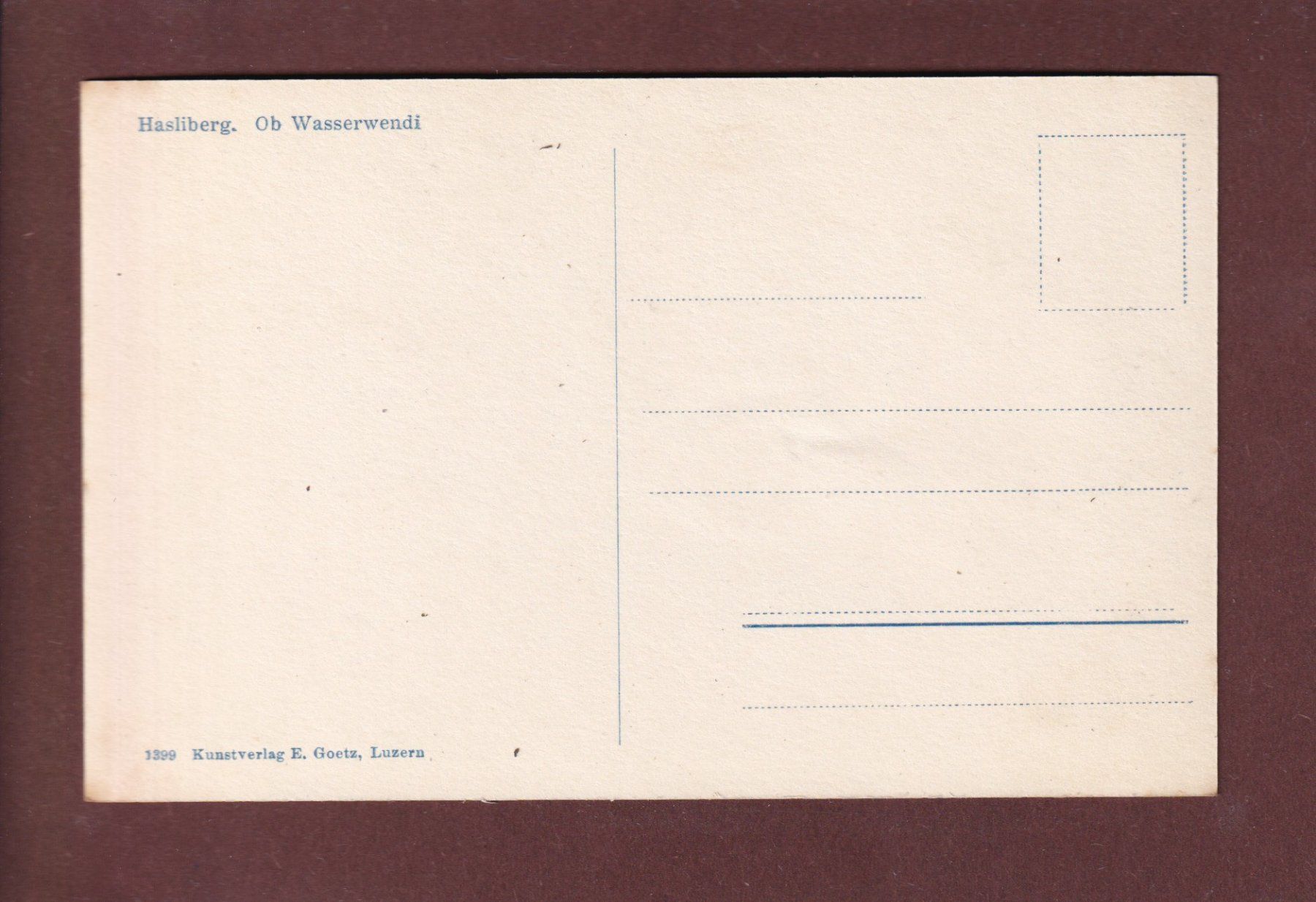 Cartoline postali: HASLIBERG ob Wasserwendi – Usato da Pully venduto da nicecards 1