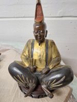 Antike Bronzefigur, sitzender Weiser, Japan, Meiji-Zeit