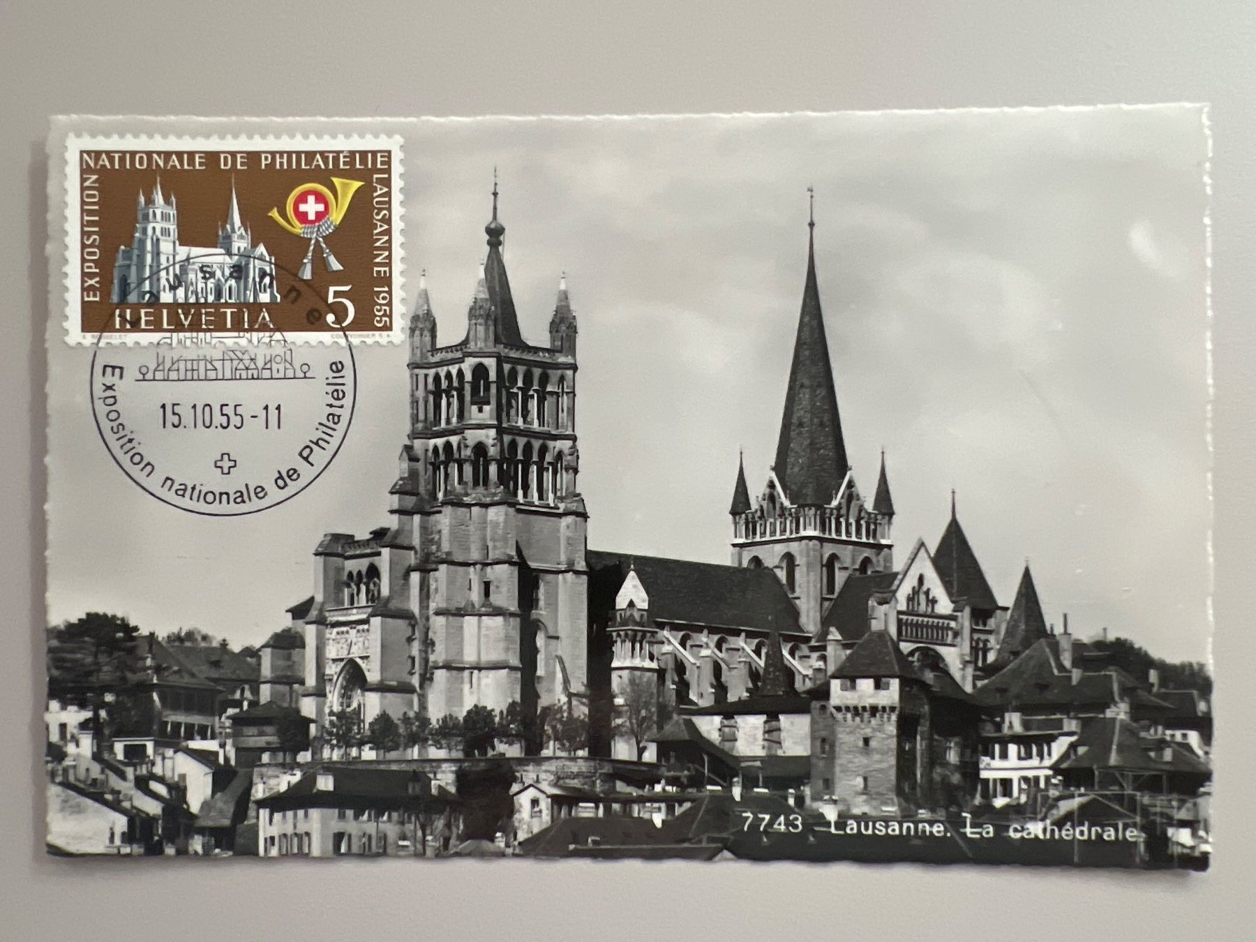 Tutti i francobolli: 1955 Maximum-Karte Lausanne Cathedrale – Usato da Buchrain venduto da wmm