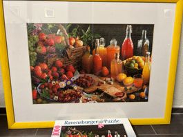 Bild "Stilleben" im Holzrahmen aus Puzzleteile