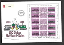CH 1 Einschreiben Marken - Heftchen 1982 Gotthard - Bahn