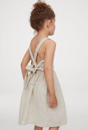 Sommerliches Leinenkleid für Mädchen, Gr. 134 *NEU mit Etike