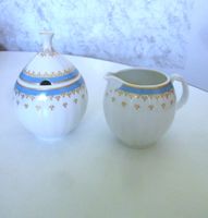 Zuckerdose und Milchkännchen aus Porzellan, vintage