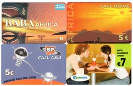 4 internationale Motiv Prepaid Telefonkarten