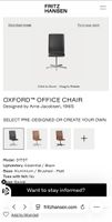 Bürostuhl Fritz Hansen Oxford schwarz Leder