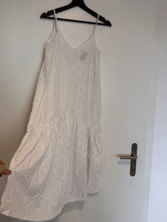 White Broderie Midi Dress Size 36