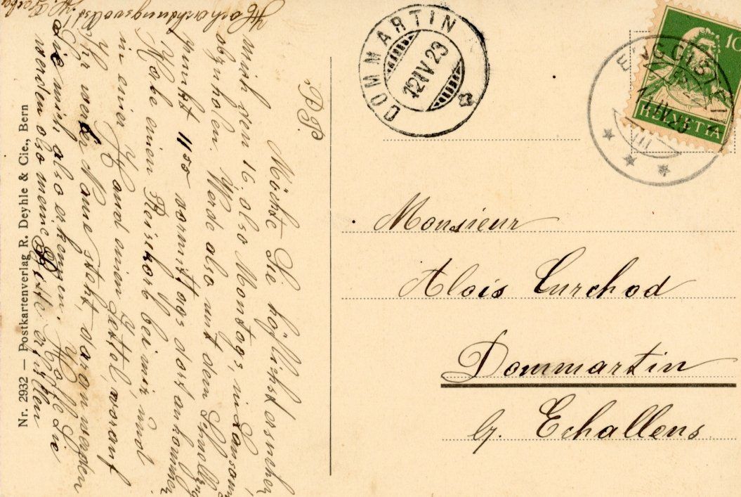 Cartoline postali: Enggistein  BE      um 1923 – Usato da Brig venduto da Valcards54 1