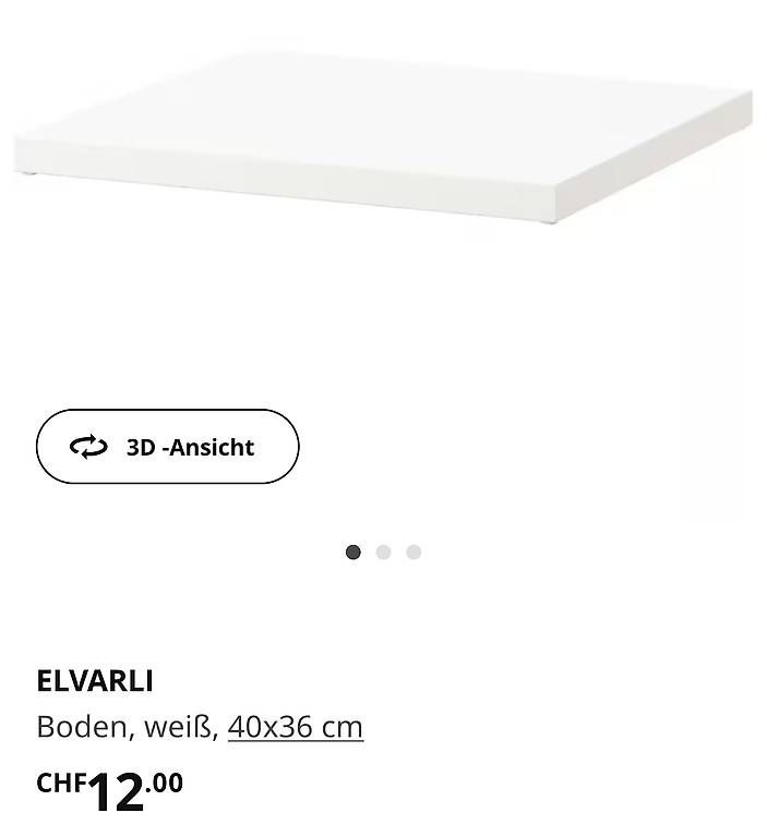 Ikea Schränke: ELVARLI Boden, weiss, 40x36cm – Gebraucht aus Niederuzwil von Grenadine1000