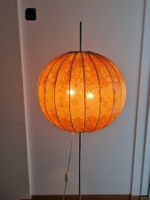 Vintage 70er Stehlampe Orange Blumenmuster Chrom Retro