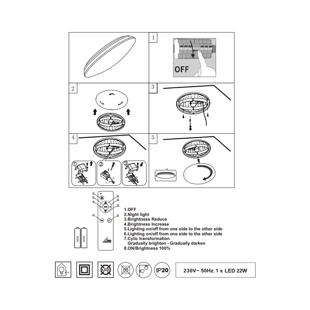 Lampadari & plafoniere: LED Deckenleuchte, Rund, Mond-Design – Nuovo (secondo la descrizione) da Kreuzlingen venduto da Smart-Light 8