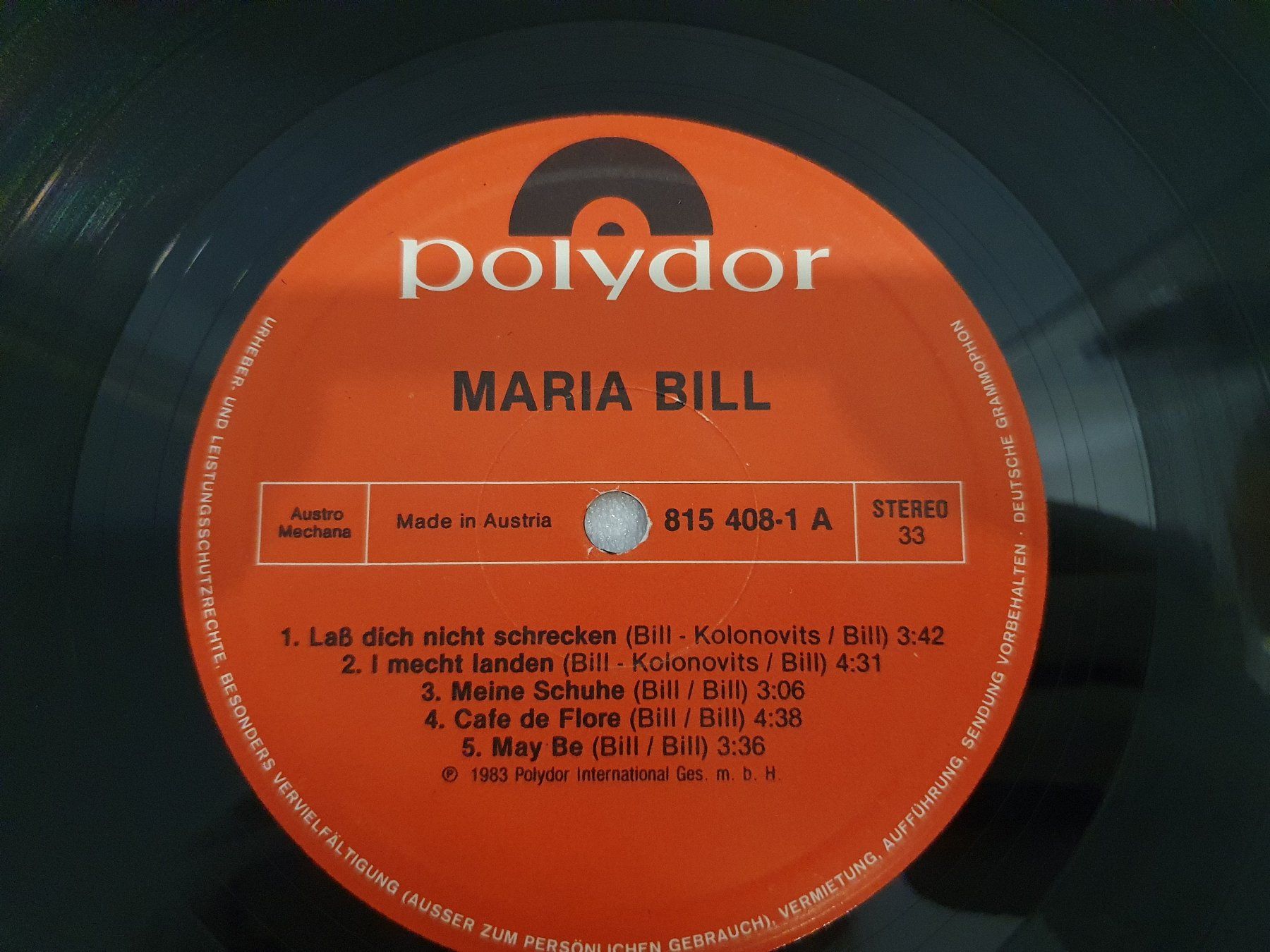 Schallplatten: Maria Bill – Maria Bill – Gebraucht aus Uster von Vinyl-Leidenschaft 4