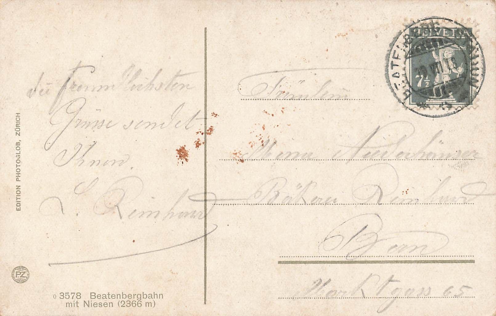 Cartes postales: Beatenbergbahn mit niesen Drahtseilbahn – D'occasion à Biasca par Blenio71 1