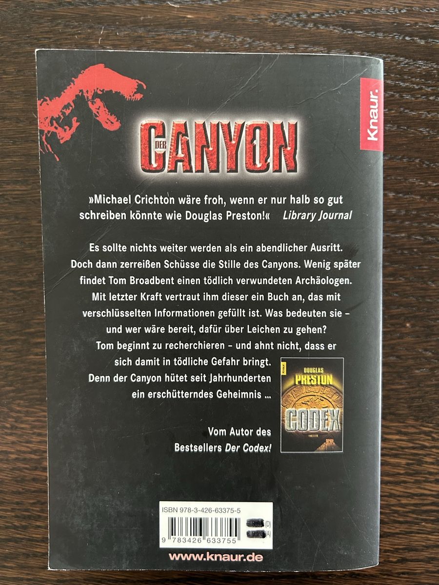 Libri: Canyon von Douglas Preston – Usato da Arbon venduto da Bobbyx777 1