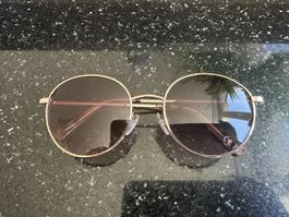 Sonnenbrille rund goldfarben 