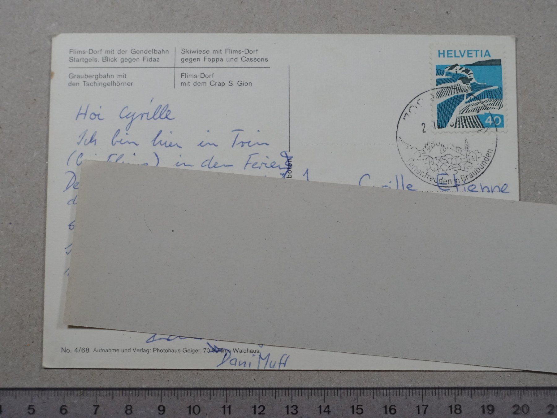 Cartoline postali: Flims – Usato da Lenzburg venduto da fh1 1