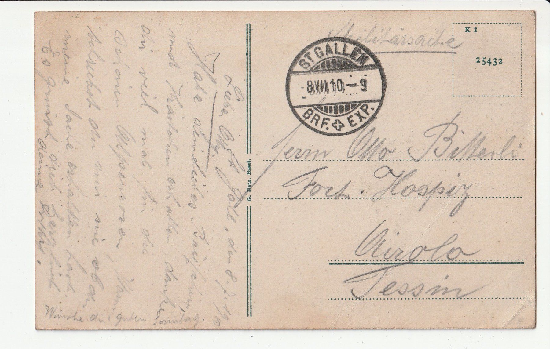 Cartoline postali: St. Gallen Tonhalle – Usato da Rheineck venduto da rhynegg 1