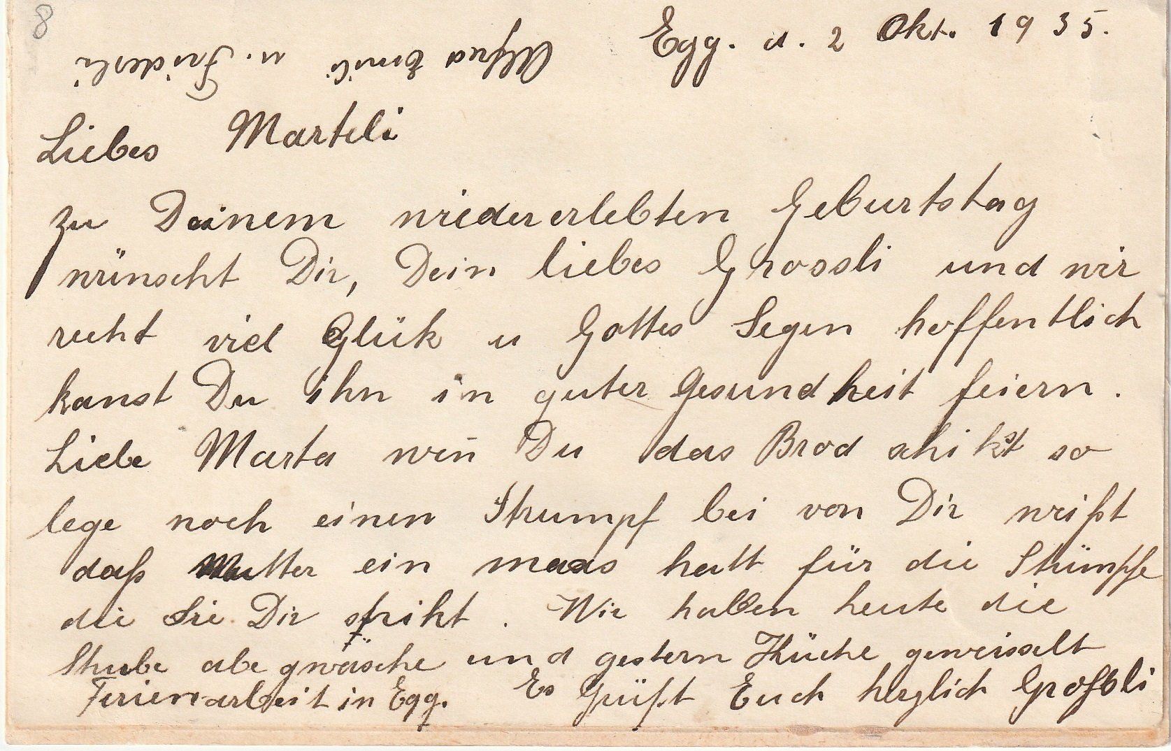 Cartoline postali: gestickte Karte "Gott ist Liebe" – Usato da Bronschhofen venduto da Astore 1