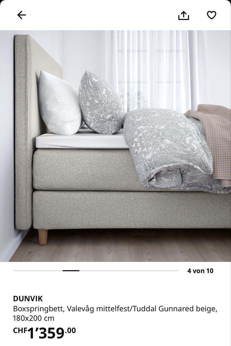 Betten: IKEA Boxspringbett | Dunvik 180x200 inkl. Matratze & Topper – Gebraucht aus Jona von siin.aa 2