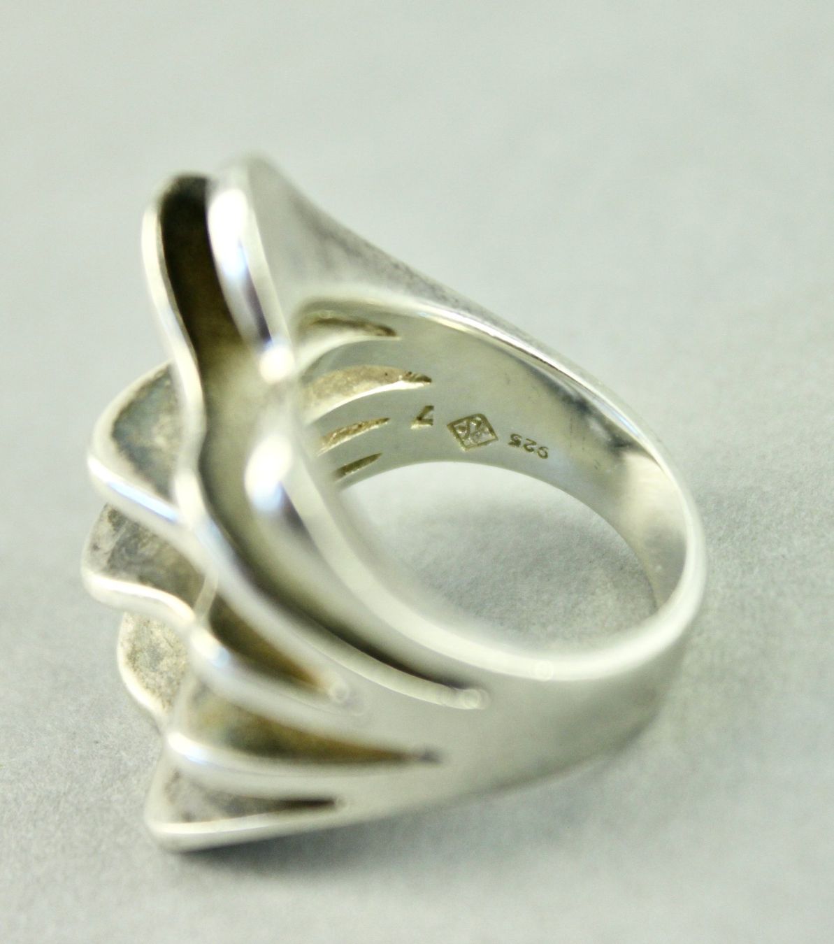 Ringe: FÄCHERRRING "AUSSERGEWÖHNLICH" SILBER 925. VINTAGE. – Gebraucht aus Grandcour von Flowerstyle 6