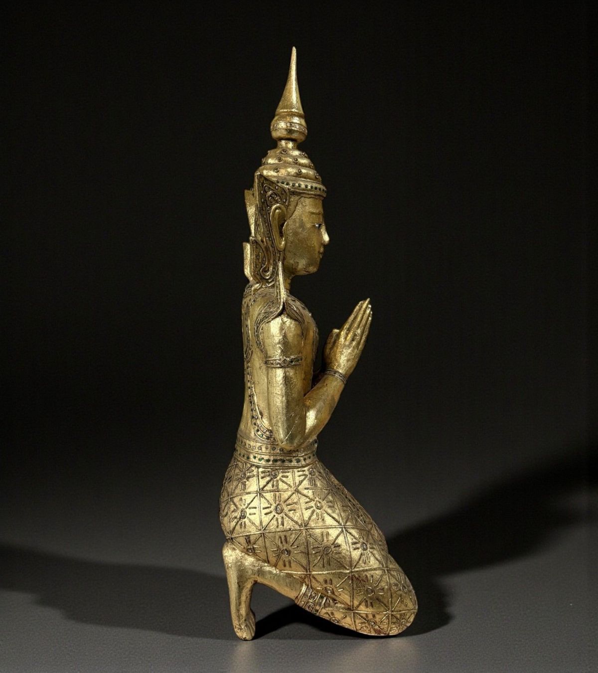 Sculture & Statue: Thailändischer Tempelwächter Teppanom Holzfigur Blattgold – Usato da Hilpoltstein venduto da asienlifestyle888 4