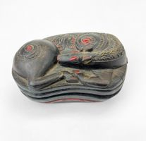 Antique Indonesian Wooden Nicely Carved Jewelry Box