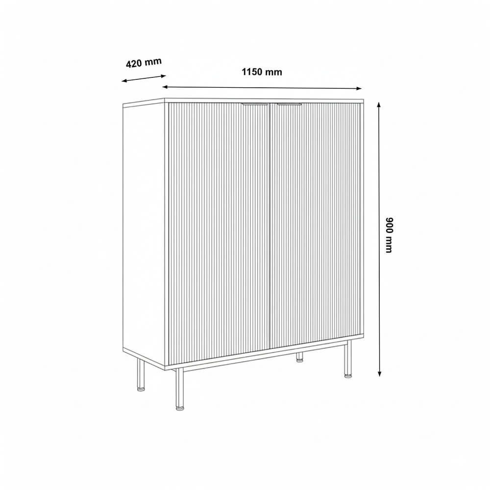 Cassettiere: Sideboard 115x90cm NALA - Schwarz – Nuovo e nell'imballaggio originale da Wallenwil venduto da toesstal-vertrieb 9