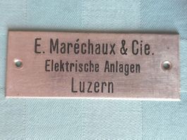Blech Schild E. Maréchaux & Cie. Elekttische Anlagen LUZERN