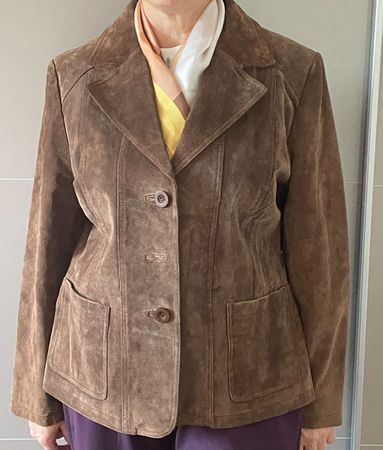 Veste Milan Leather en cuir daim marron taille L