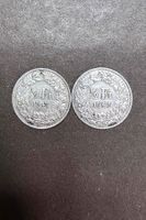 2 Silbermünzen 1/2 Franken 1945