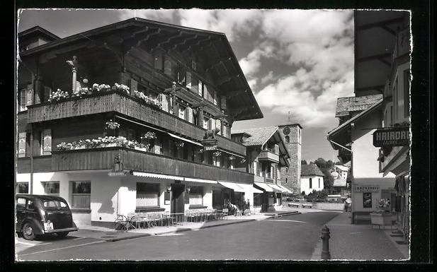 Cartoline postali: Adelboden, Dorfstrasse mit Hotel Bären – Usato da Berlin venduto da bartko-reher