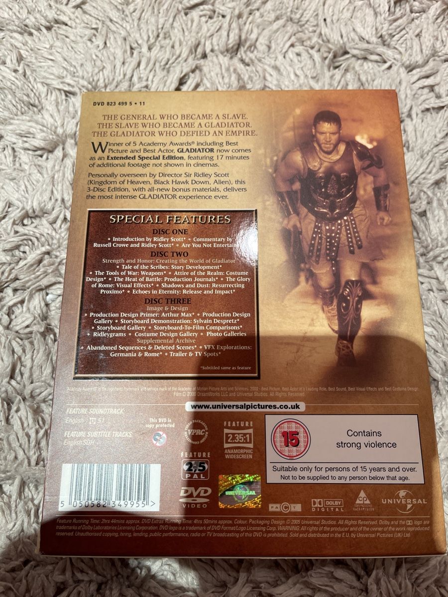 Tutti i DVDs: Gladiator - Extended Edition 3-Disc DVD Box, Top Zustand! – Usato da Unterkulm venduto da AnoliOccasion 2
