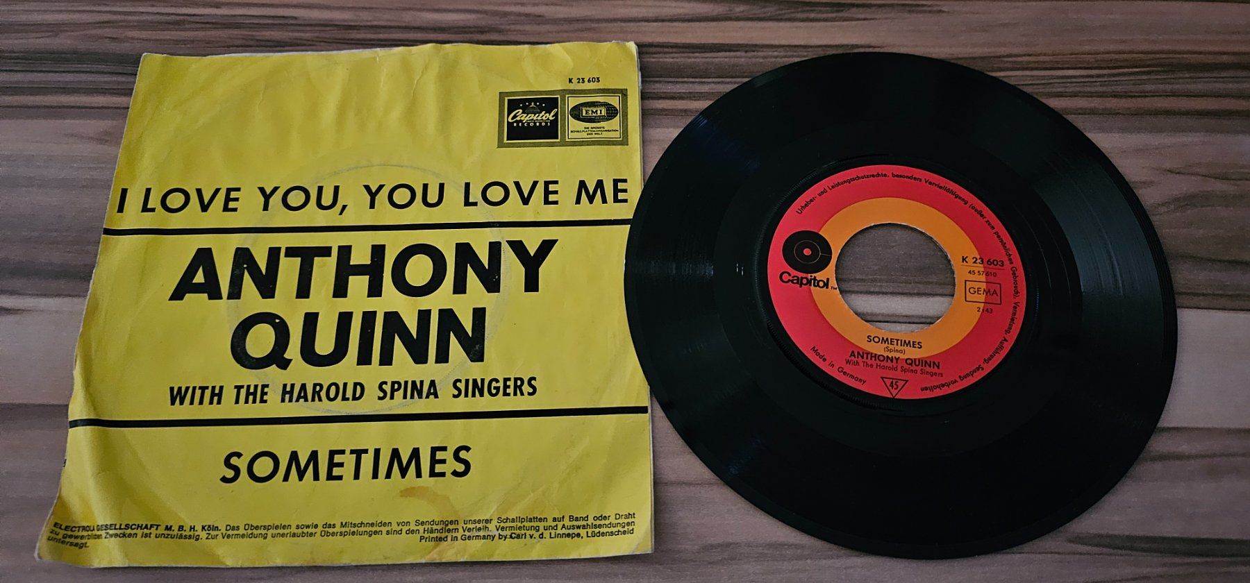 Dischi in vinile: Anthony Quinn- Sometimes/ Vinyl Single – Usato da Geuensee venduto da jes_9xyk