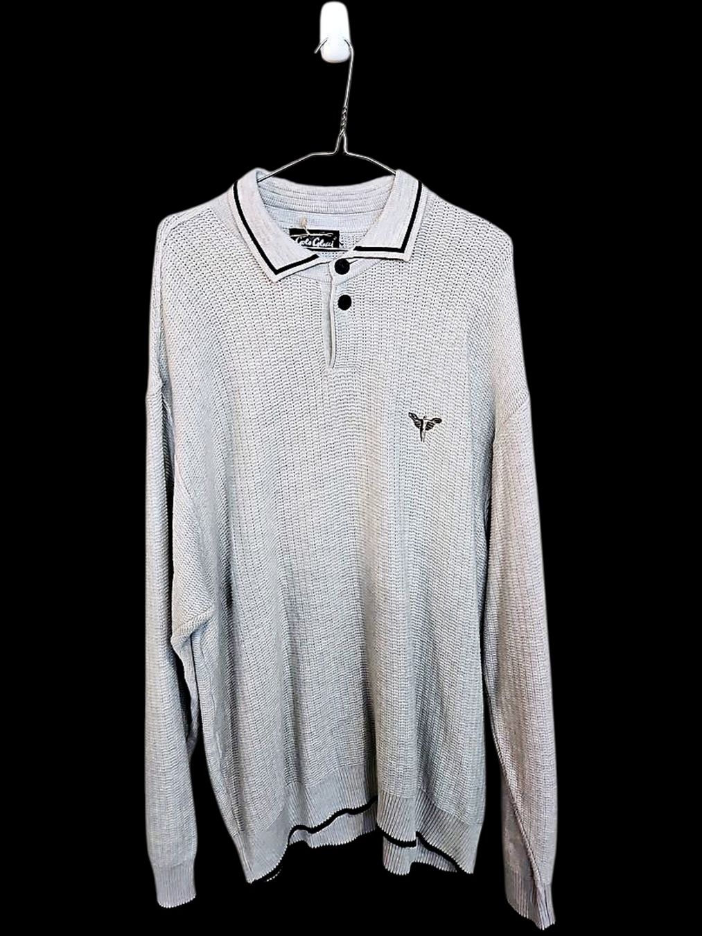 Carlo Colucci Maglioni & Felpe: Carlo Colucci Grau Langarm Poloshirt Pullover - Größe 50 – Usato da Zug venduto da vinokilo 1