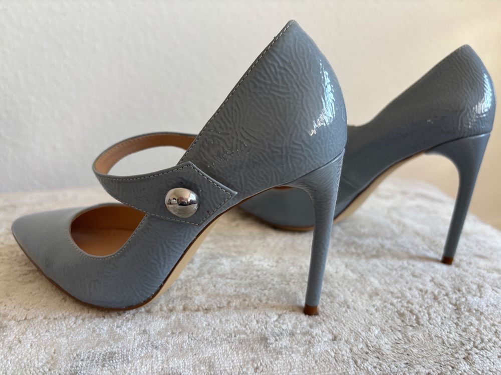 Escarpins Zara Talon Aiguille 13 Cm, Noir Daim, Pointure 37, Femme