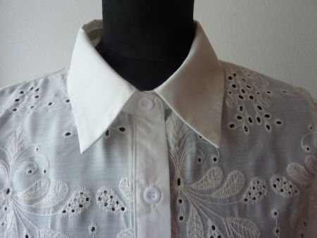 Romantische Sommerbluse, weiss, Gr. 34/36, neu